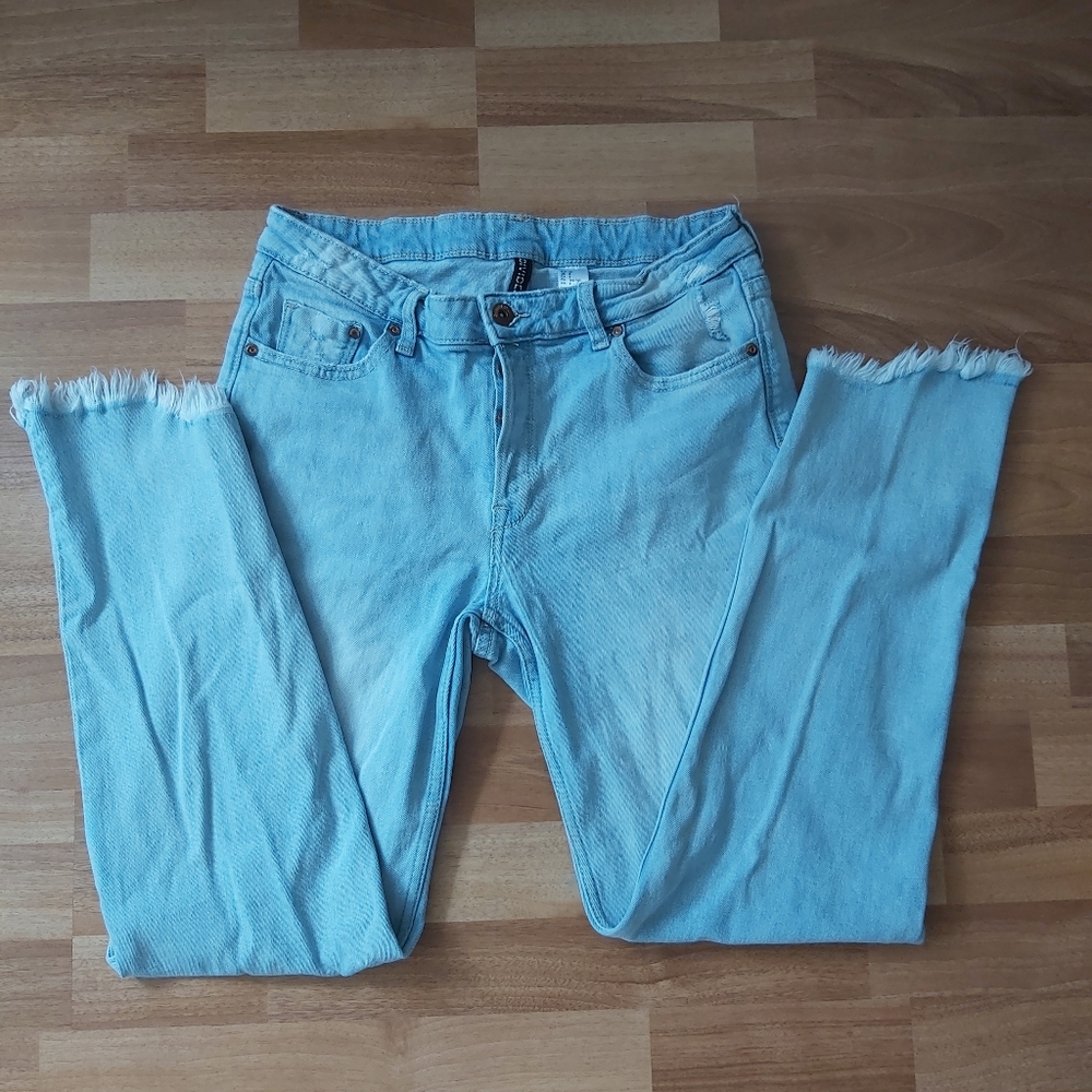 Divided Light Blue Slightly Distressed Buttoned Jeans Size 8